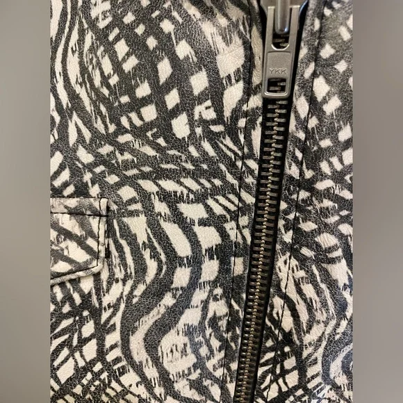 Iro ‘Jeff’ print leather asymmetrical jacket sz 1
